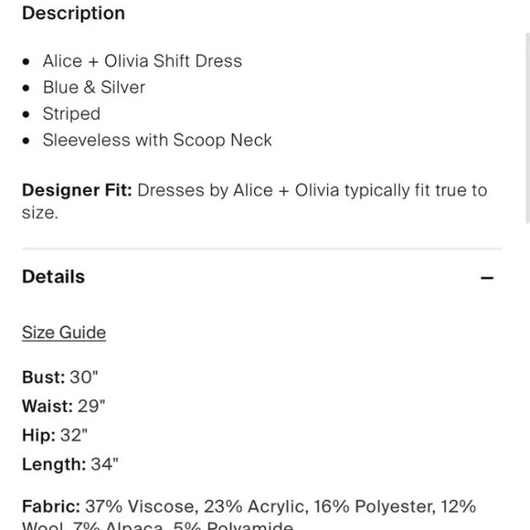 Alice + Olivia Striped Sparkly Mini Dress (S) - Picture 4 of 4